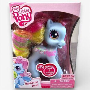 Hasbro My Little Pony Rainbow Dash Sparkly Tinsel Hair Figure G3.5 MLP NEW 2009